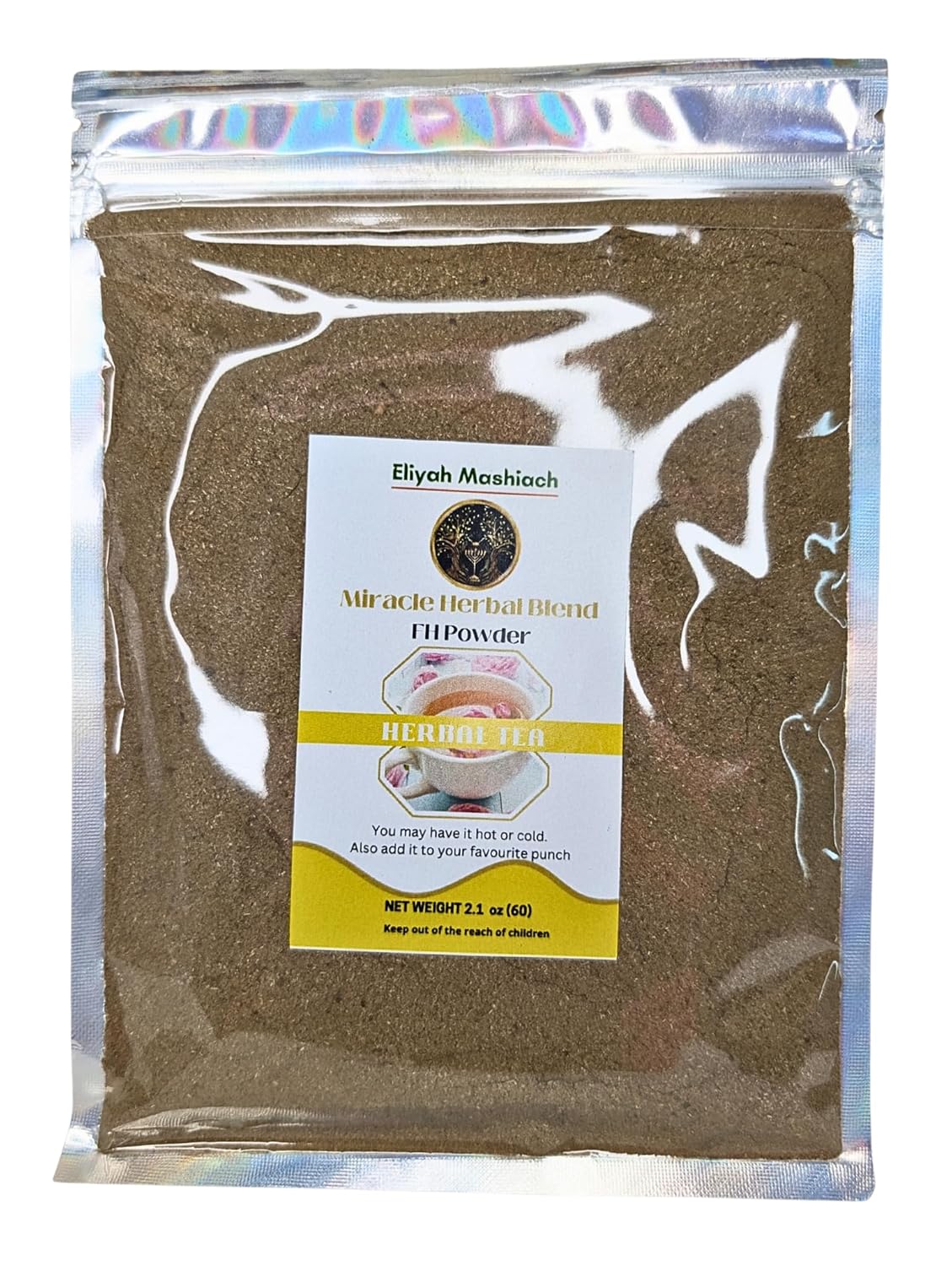Eliyah Mashiach Miracle Herbal FH Blend Tea Powder, Natural Ingredients with Blue Vervain and Rose Petals, Sugar-Free, 2.1 oz