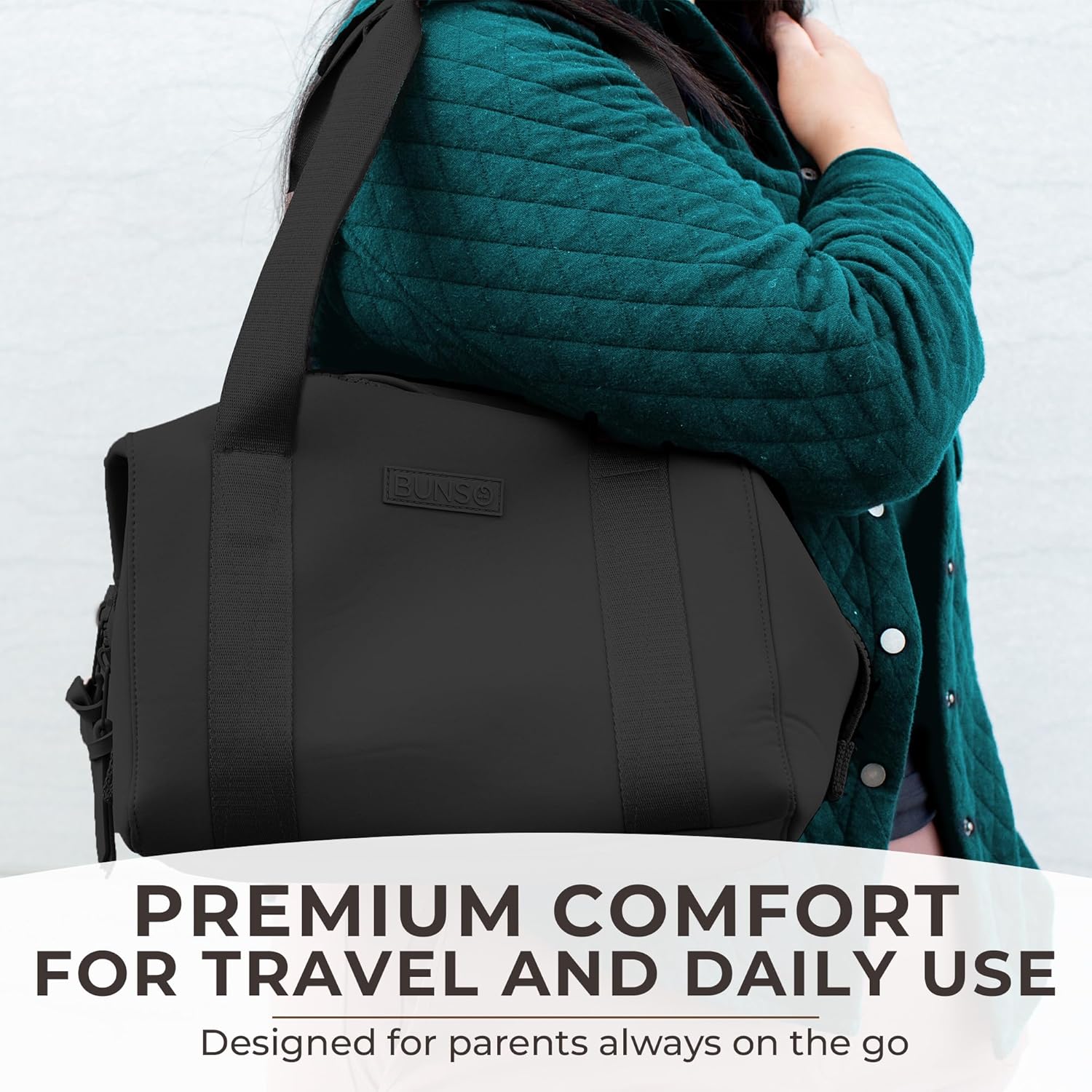 Small Diaper Bag Tote - Lightweight 12x7x8 in Neoprene Diaper Bag with Changing Pad and Pouch, Water-Resistant - Image 8