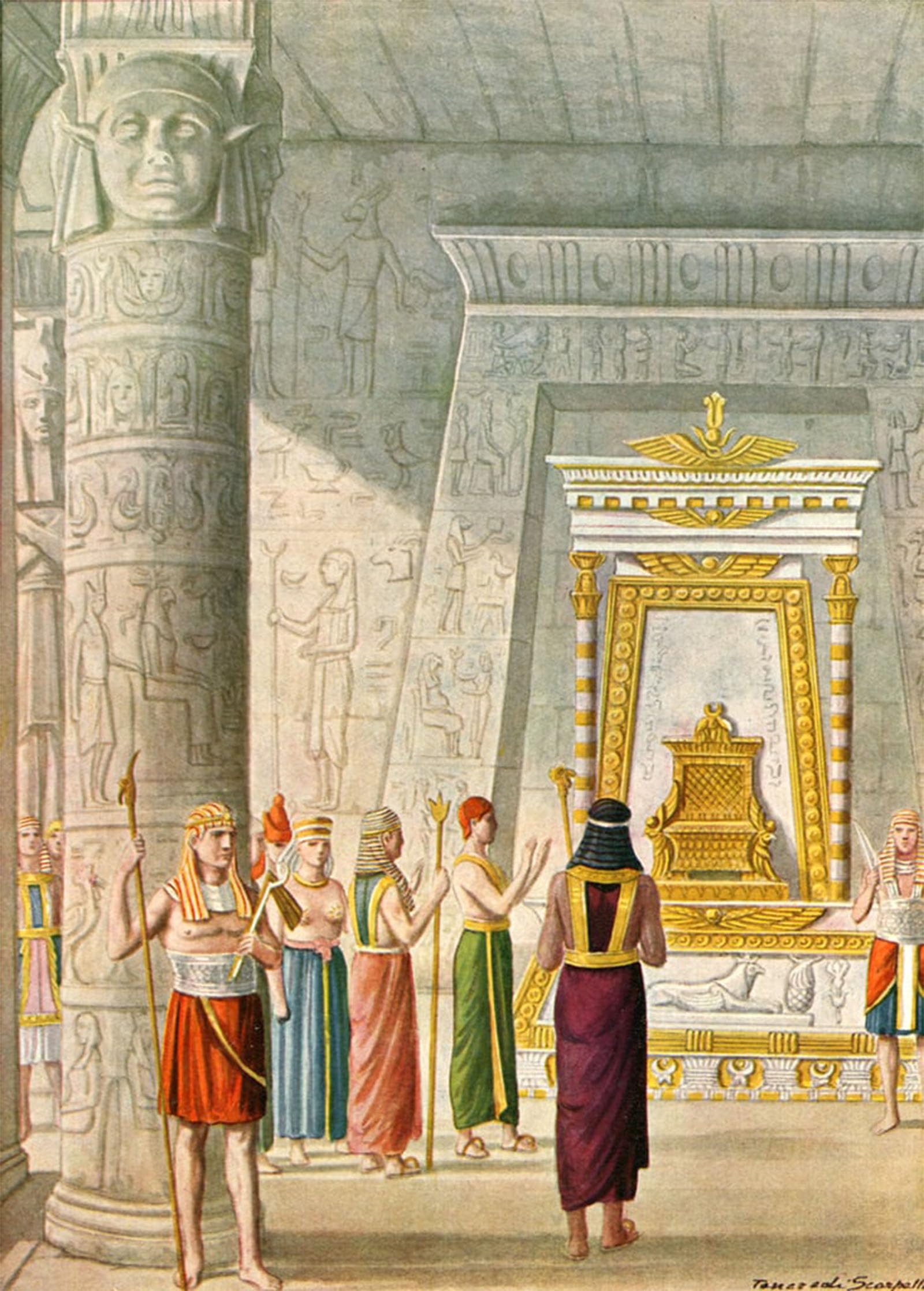 SERENDIPITP Retro Picture Poster Wall Art Pictures Painting Egypt of the Temple by Tancredi Scarpelli Wall Art Canvas Print for Wall Decor 60x90cm