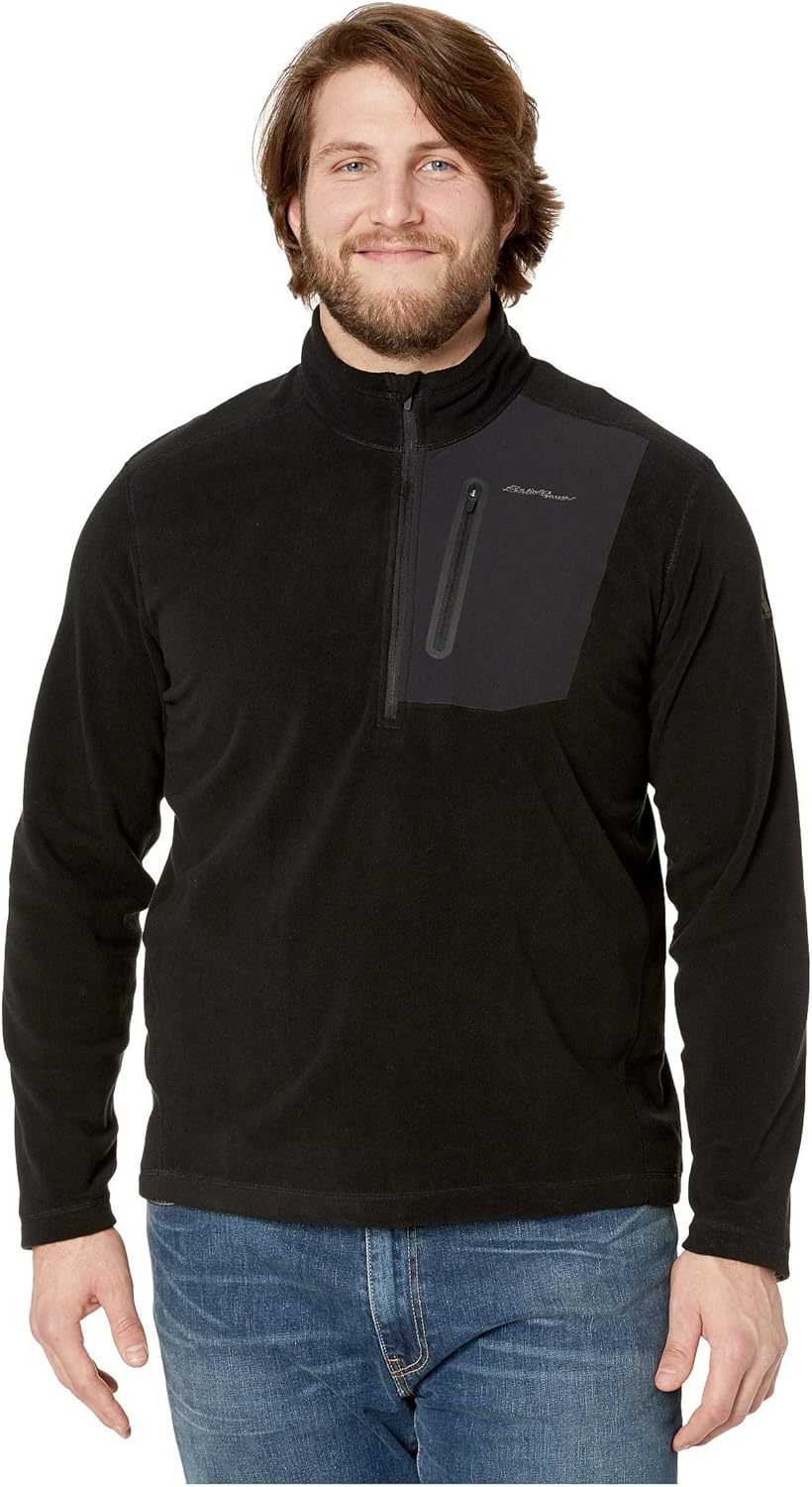 Eddie Bauer Men's Cloud Layer Pro 1/4-Zip Pullover, Black, X-Large