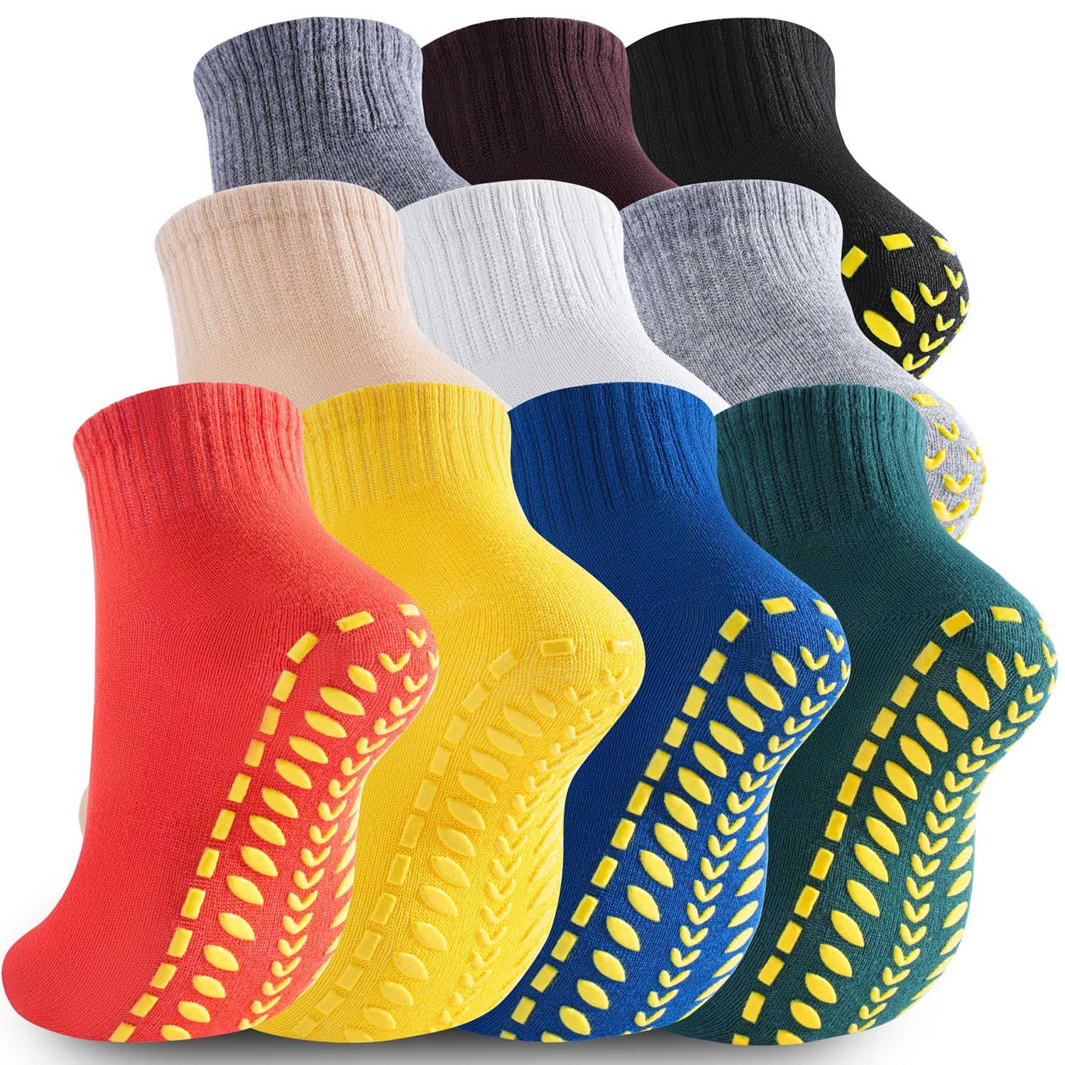 jeuhut Grip Socks Women Bulk Grippy Socks Woman Non Slip Socks with Grips for Yoga Dance Pilates Hospital