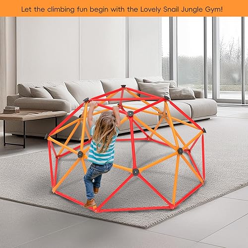 Miniatura 7 de Cúpula de escalada para niños de 6 pies, gimnasio de jungla al aire libre para niños, cúpula geométrica escaladora de metal antioxidante, estructura