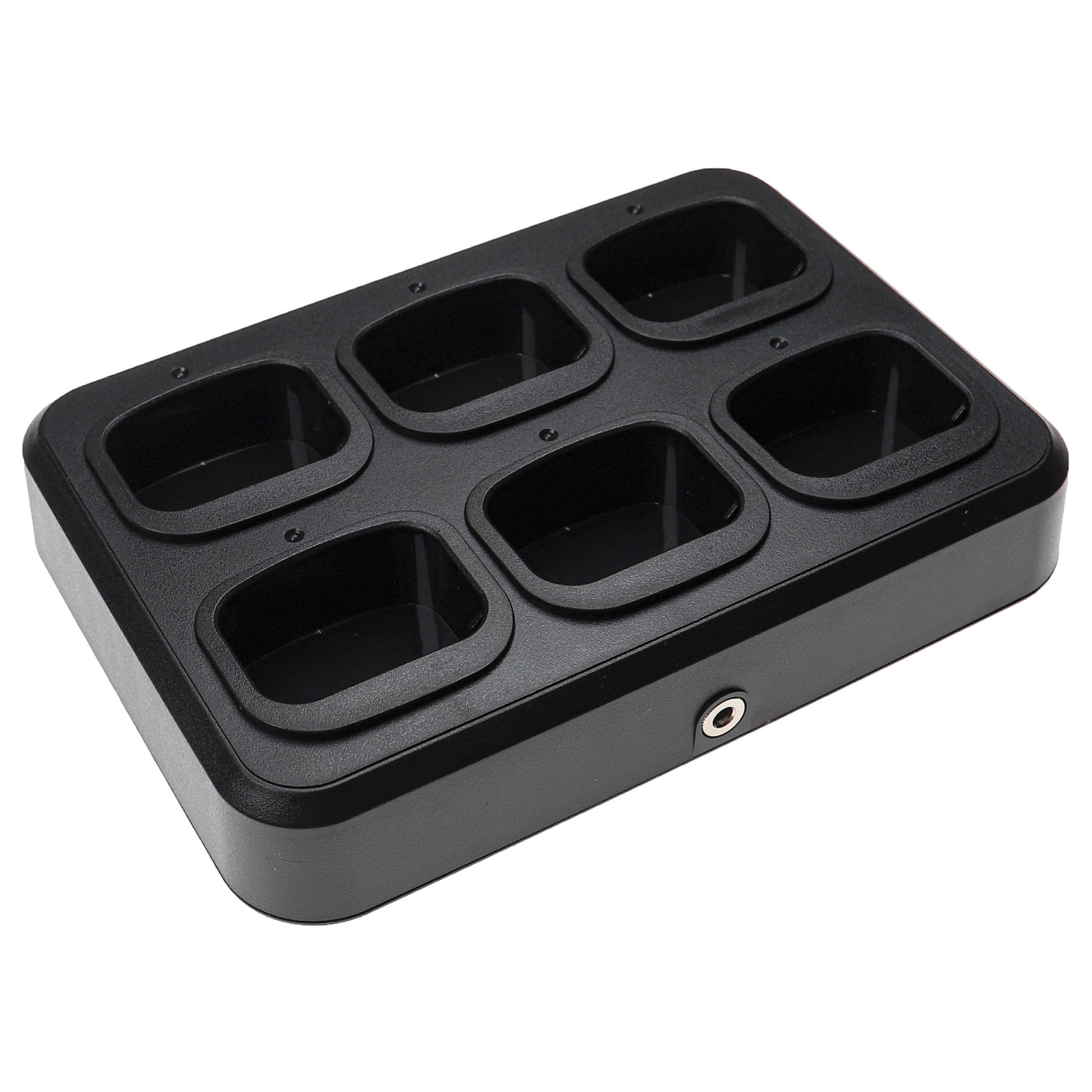 vhbw Cargador 6 Compartimentos Compatible con Boafeng BL-5 baterías de Radio - Estación de Carga + Fuente de alimentación, 8,4 V, 0,5 A
