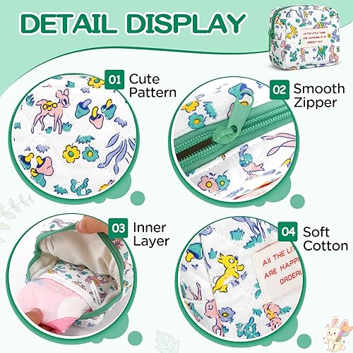 Miniatura 5 de YESMET Bolsa de maquillaje de algodón, D, Floral