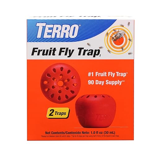 TERRO T2502 Ready-to-Use Indoor Fruit Fly Trap with Built in