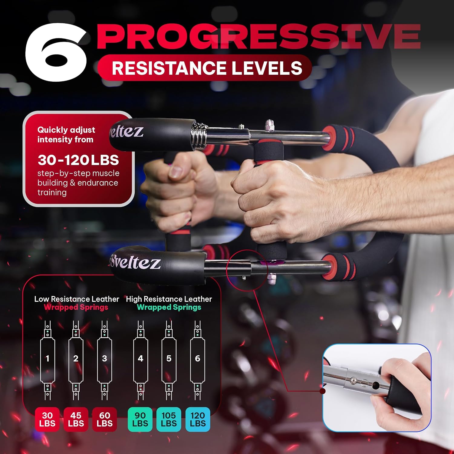 Twister Arm Trainer for Men & Women – Upper Body Strength Bar, Chest Expander & Forearm Exerciser, Heavy-Duty Home Workout Equipment for Arm Muscle Training, 30-120 lbs Resistance