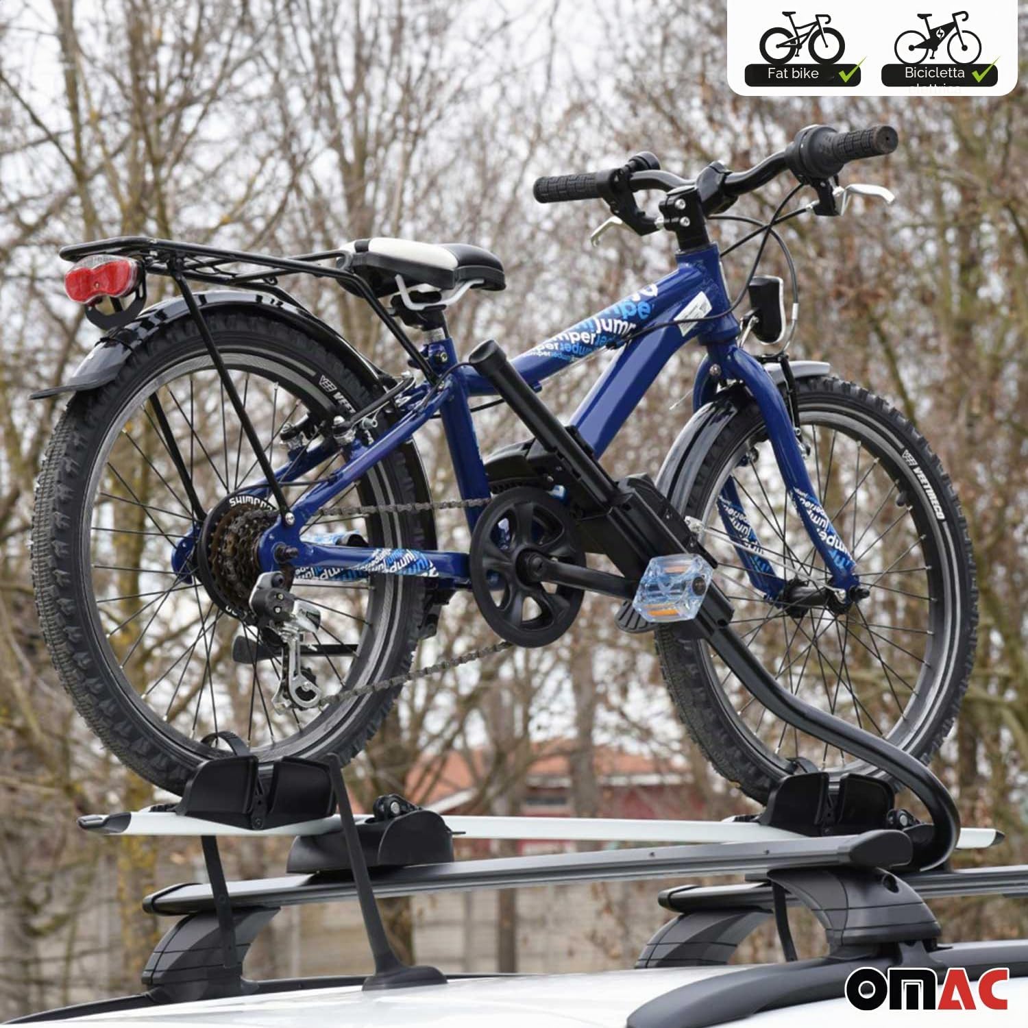 Farad P-Style - Portabici da tetto per auto, fino a 25 kg, in acciaio certificato ABE, universale per tetto, portabici con serratura, set da 2