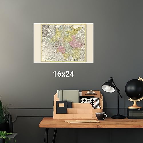 Miniatura 4 de Sacro Imperio Romano - Mapa antiguo de Homann, 1740 - Imprimir solo - 16 x 24 pulgadas