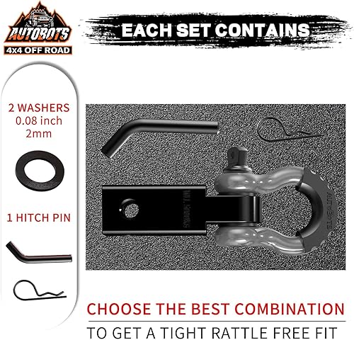 Miniatura 30 de AUTOBOTS - Receptor de enganche de remolque de 2 pulgadas, 35.000 libras de resistencia a la rotura, receptor de alta resistencia con tornillo