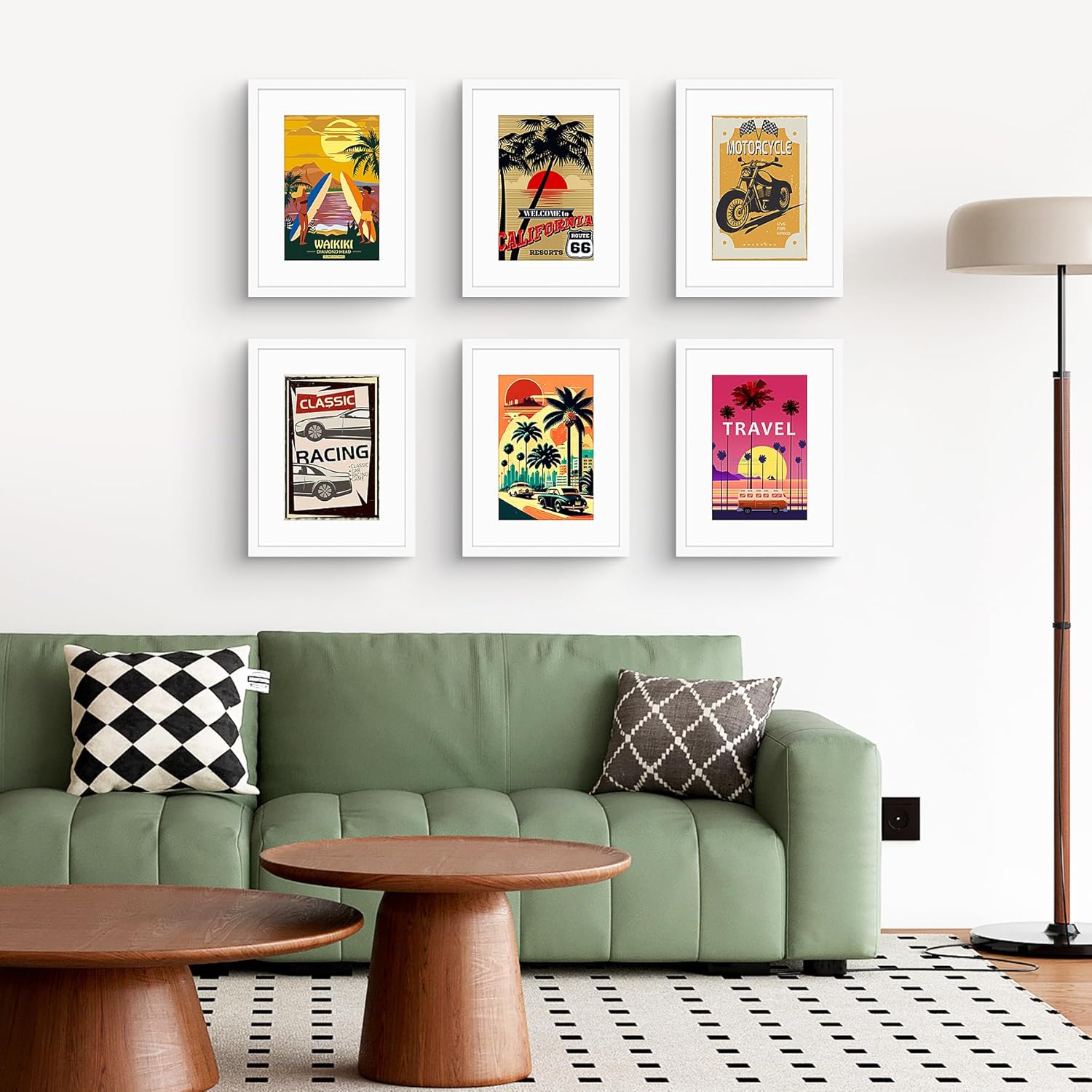 Golden State Art, 12x16 Picture Frame - Solid Wood with Real Glass - Display Pictures 8x12 with Mat or 12x16 Without Mat - Photo Frame for Wall Mounting (White, 2 Pack)