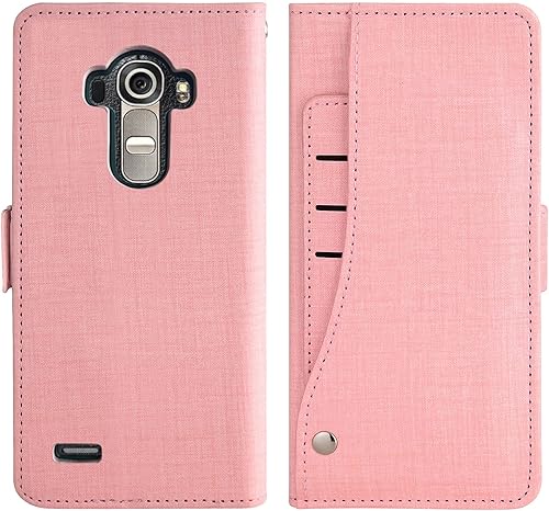 Miniatura 5 de Asuwish Funda tipo cartera compatible con LG G4, protector de pantalla de vidrio templado y funda de cuero con tapa para tarjetas, accesorios