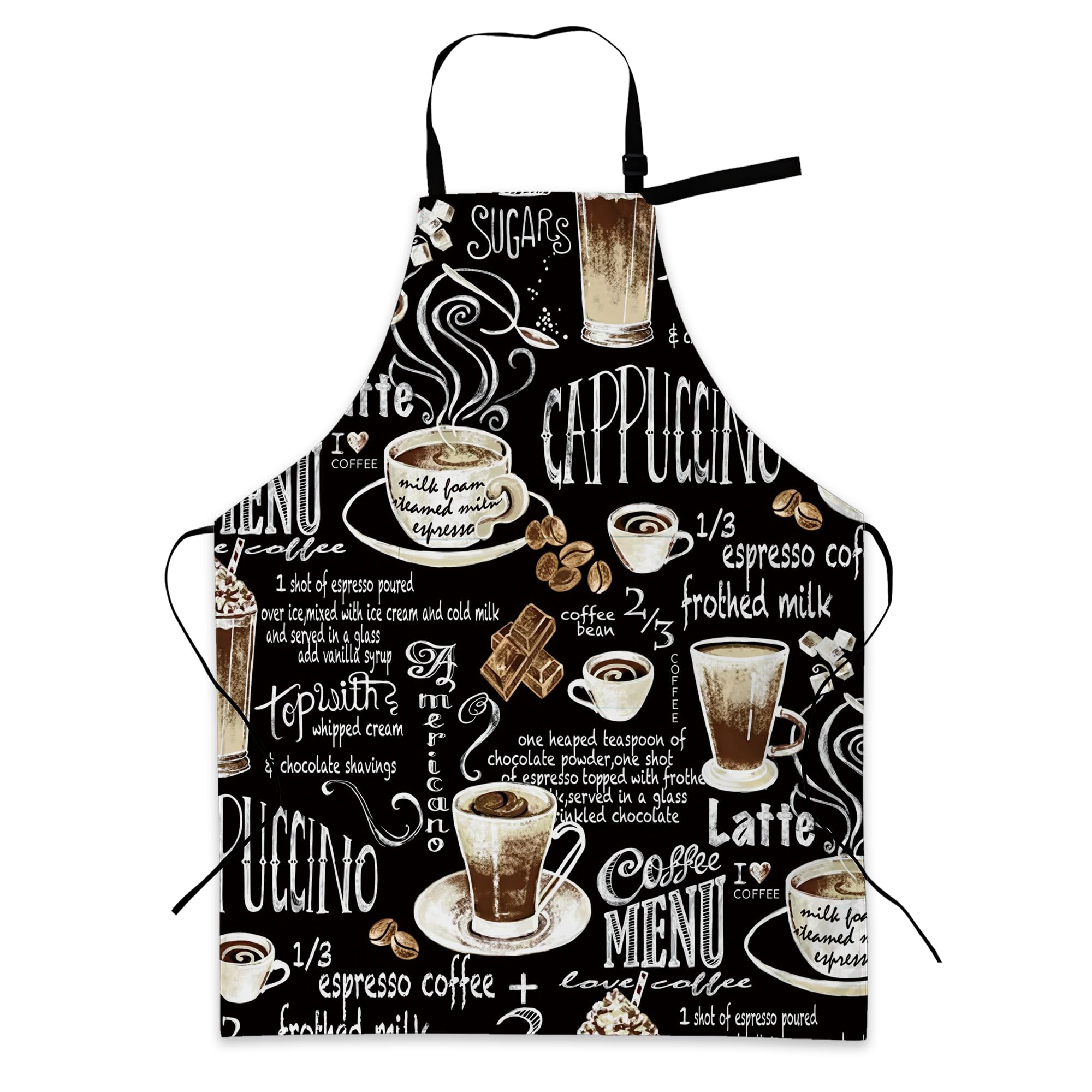 BILANGCE Coffee Apron Unisex Adjustable Bib Apron with Pockets Cooking Kitchen Chef Women Men Aprons for Home Kitchen, Restaurant,Coffee House,Shop,Garden