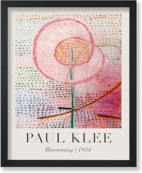 Monem Art Vintage Paul Klee Poster - Retro Blossoming Print - Pink Flower Art - Abstract Art - Gift for Men & Women - Floral Wall Decor for Bedroom, Living Room or Dorm - 11x14 UNFRAMED Wall Art
