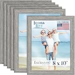 Icona Bay - 10x15 cm Cadres d'image - Blanc, paquet de 6 - Sturdy 4x6 Cadres photo en bois d'ingénierie 10 x 15 cm - Design élégant, plateau ou mur - Collection Exclusive