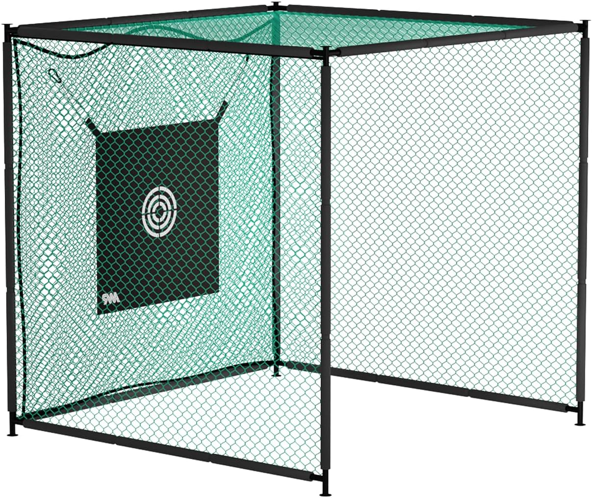 MR Golf Driving Cage - 10x10ft, Hitting Net with Target Cloth & Steel Frame for Full Swing Indoor/Outdoor Practice