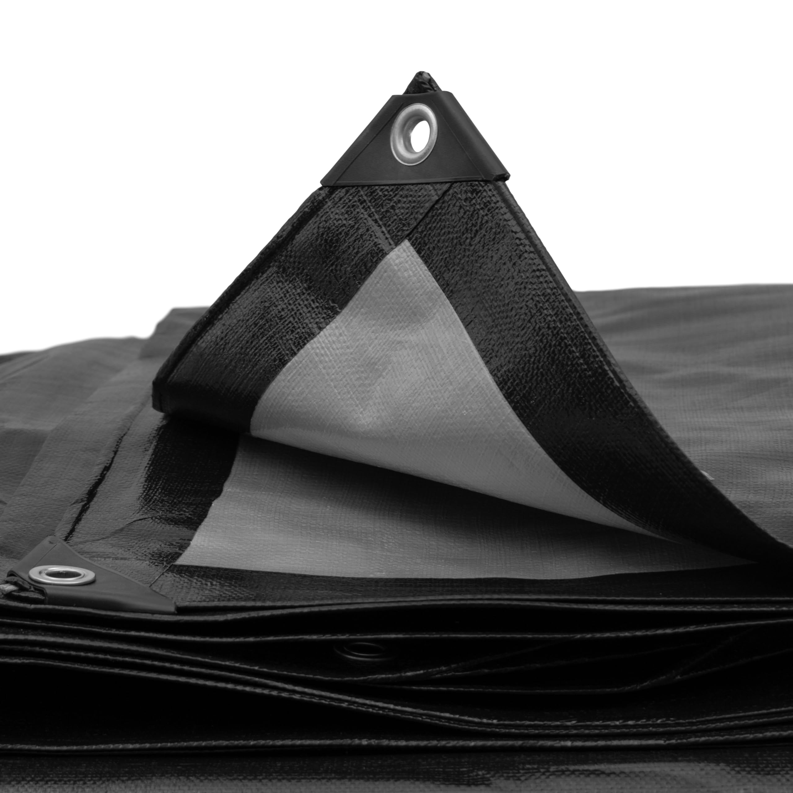 Cost Wise Black Waterproof Tough 240Gsm /Siver Reverse Tarpaulins/Builders Tarps/Camping Ground Sheet Ideal Tarp Cover Up To Keep Items Dry And Dust Free (5M X6m)