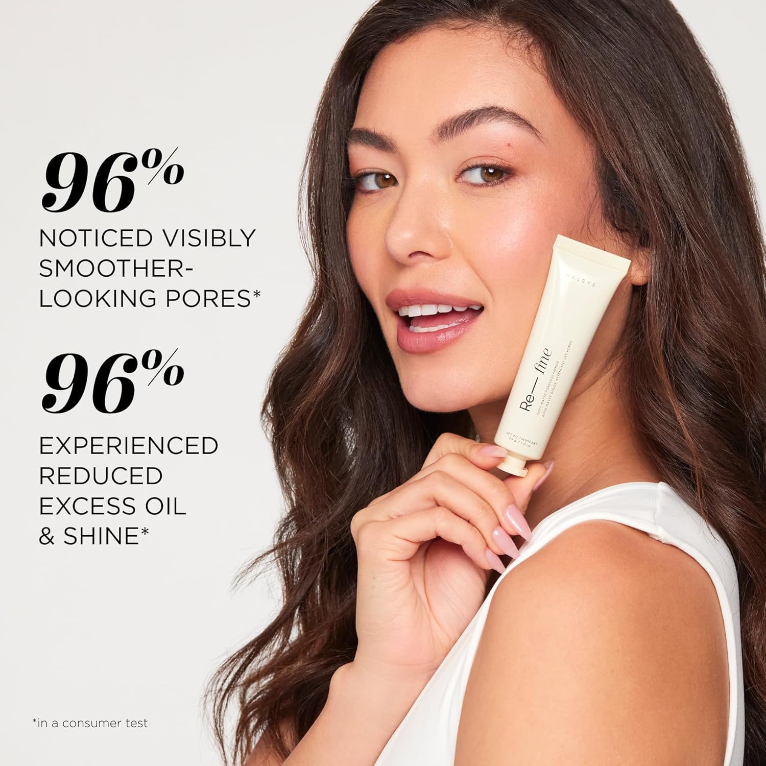 HALEYS Beauty Re-fine Soft Matte Poreless Primer, Lightweight Makeup Gripping Base That Extends, Smooths & Blurs Face Makeup, Longwear Make Up Primer with Vitamin C & E, Fragrance Free, Vegan, 1 Oz