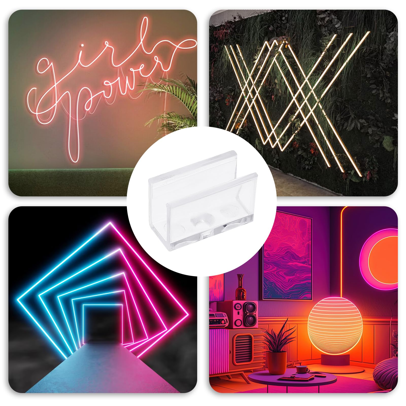 Sliverdew 100 Stück LED Neon Montageclips, Halterung für 6x12mm Neon Strip, Befestigungsklemmen, Accessoires