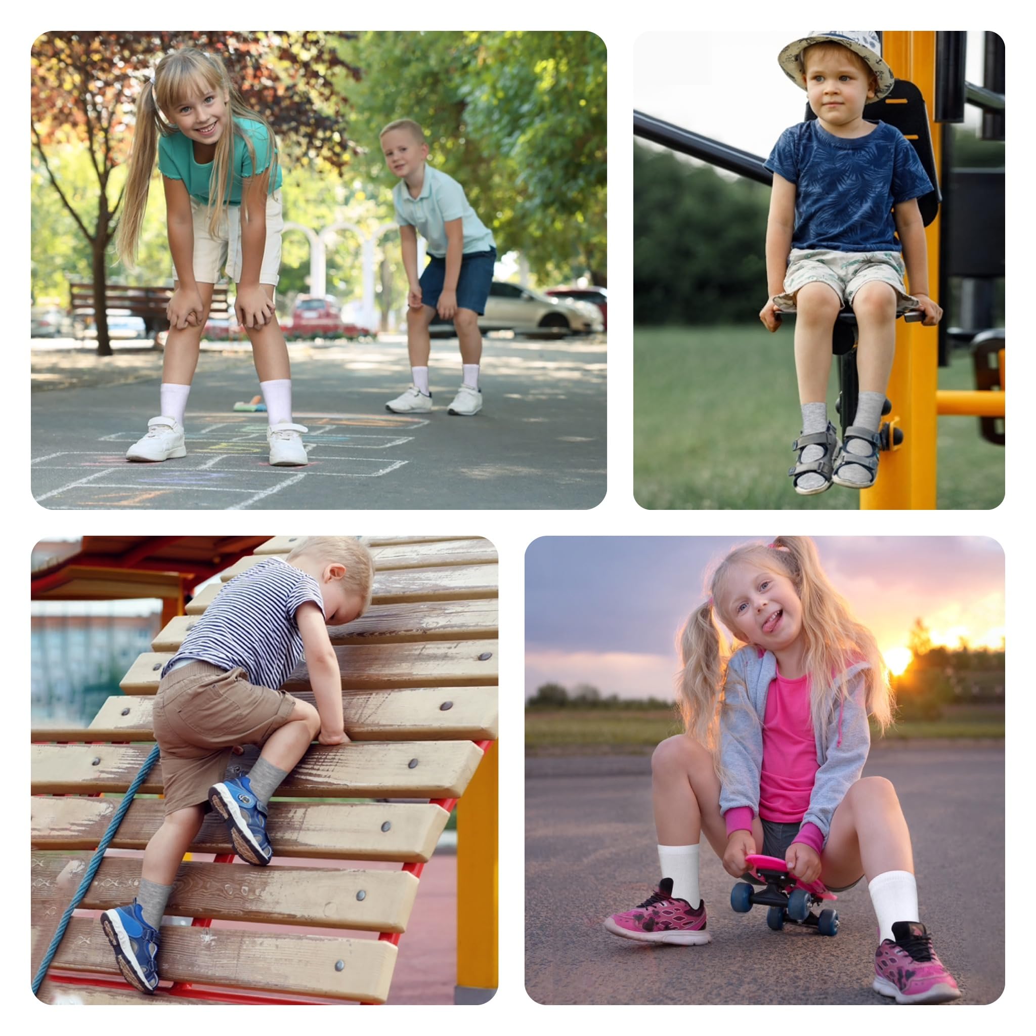 ZERULETS 20 pares de calcetines para niños pequeños, corte atlético a media pantorrilla para la escuela, 1-13 años