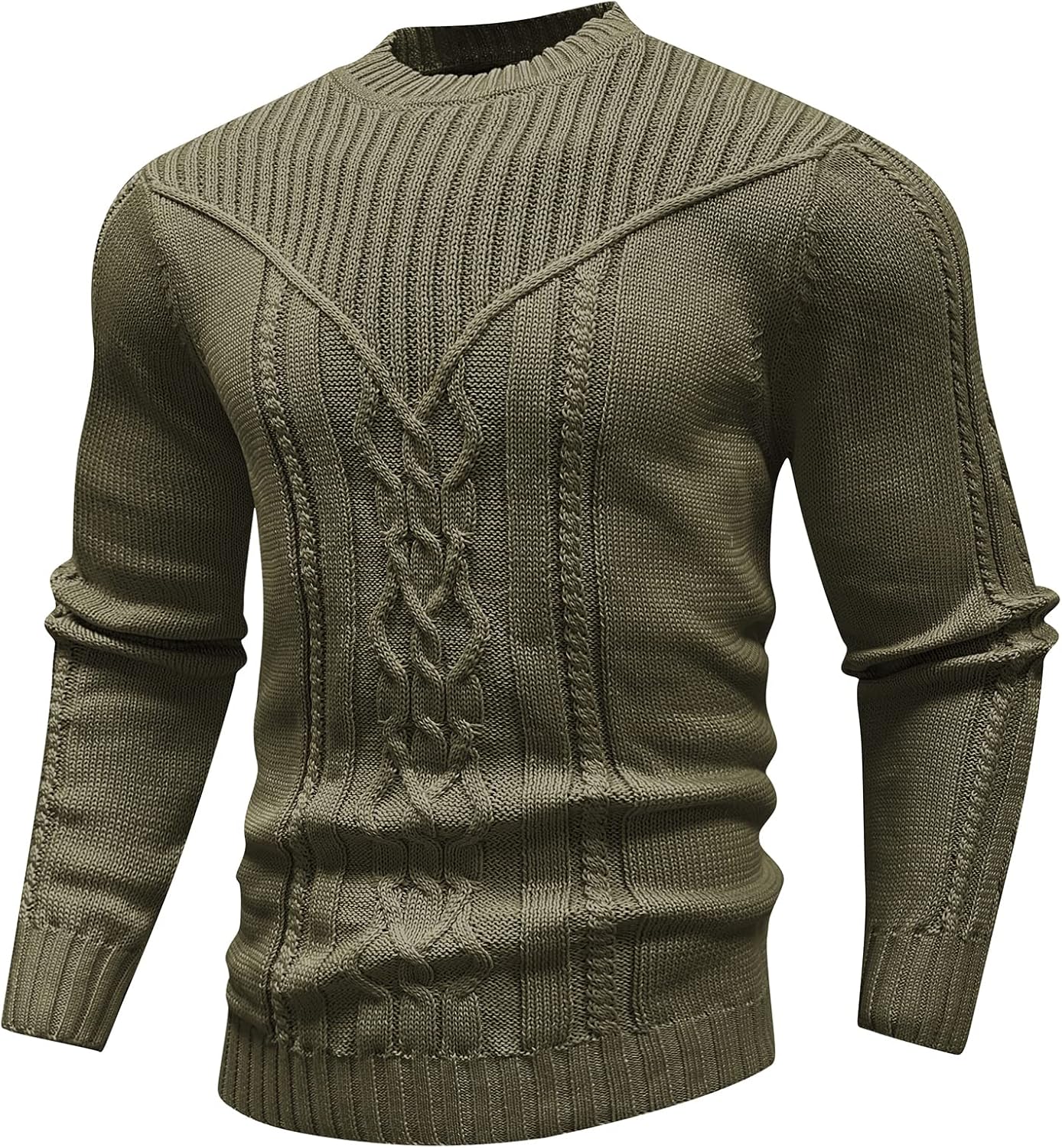 Men's Pullover Long Sleeve Crewneck Knitted Sweater