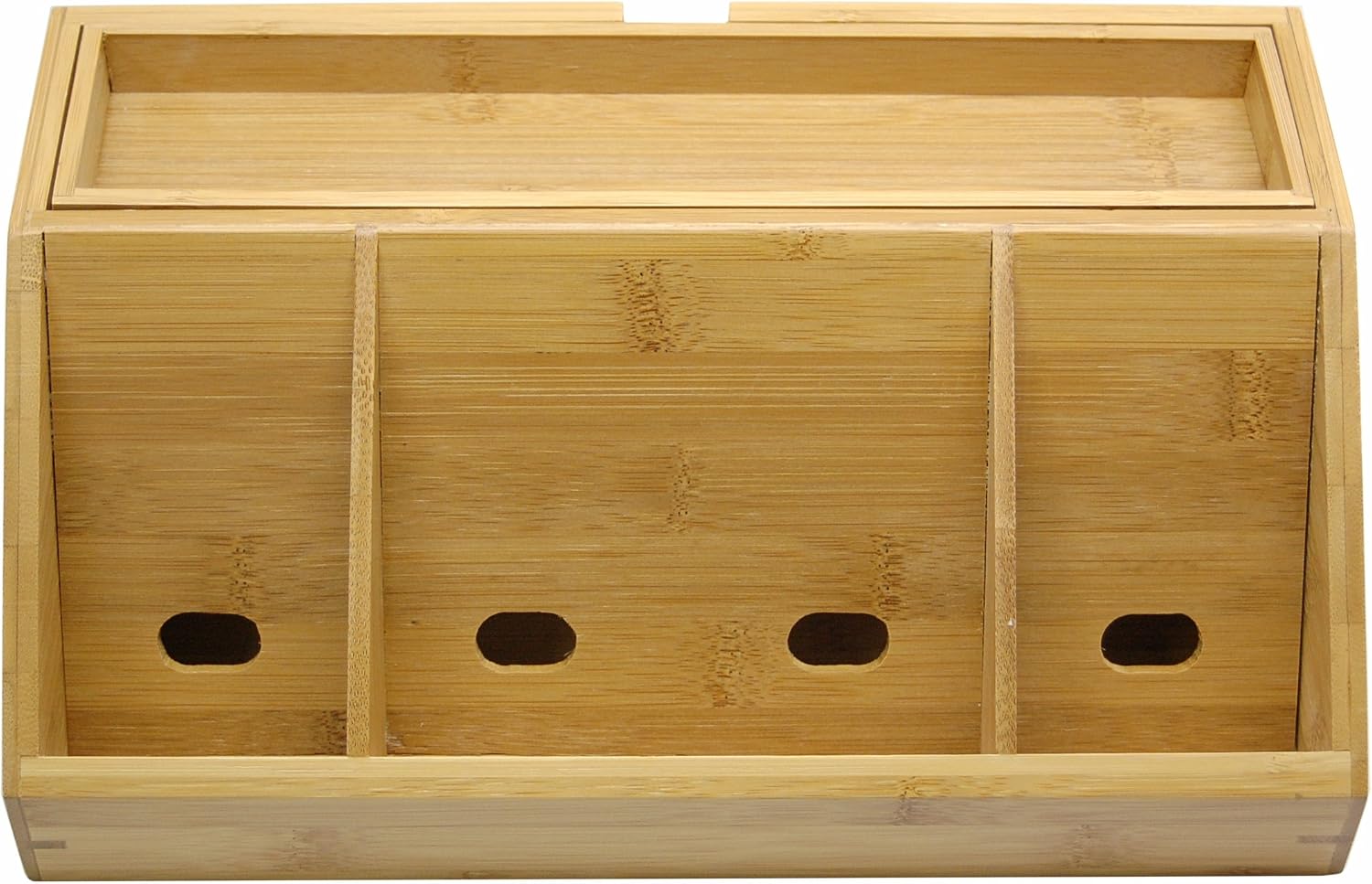 Lipper International 812 Bamboo Wood Charging Station for Cell Phones, iPads, Tablets