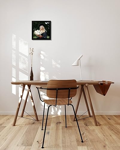 Miniatura 4 de Golden State Art, Marco negro de caja de sombra de 10 x 10 pulgadas, foto de 5 x 7 pulgadas, borla, tapete doble (marfil sobre oro), cuadrado,