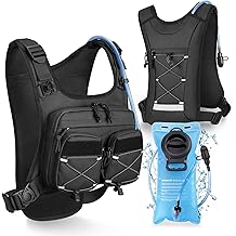 NOOLA Running Vest with 2L Water Bladder, Reflective Hydration Backpack for Men Women, Lightweight Chest Pack with Phone Pocket Adjustable Running Backpack for Marathon Fishing Cycling Hiking