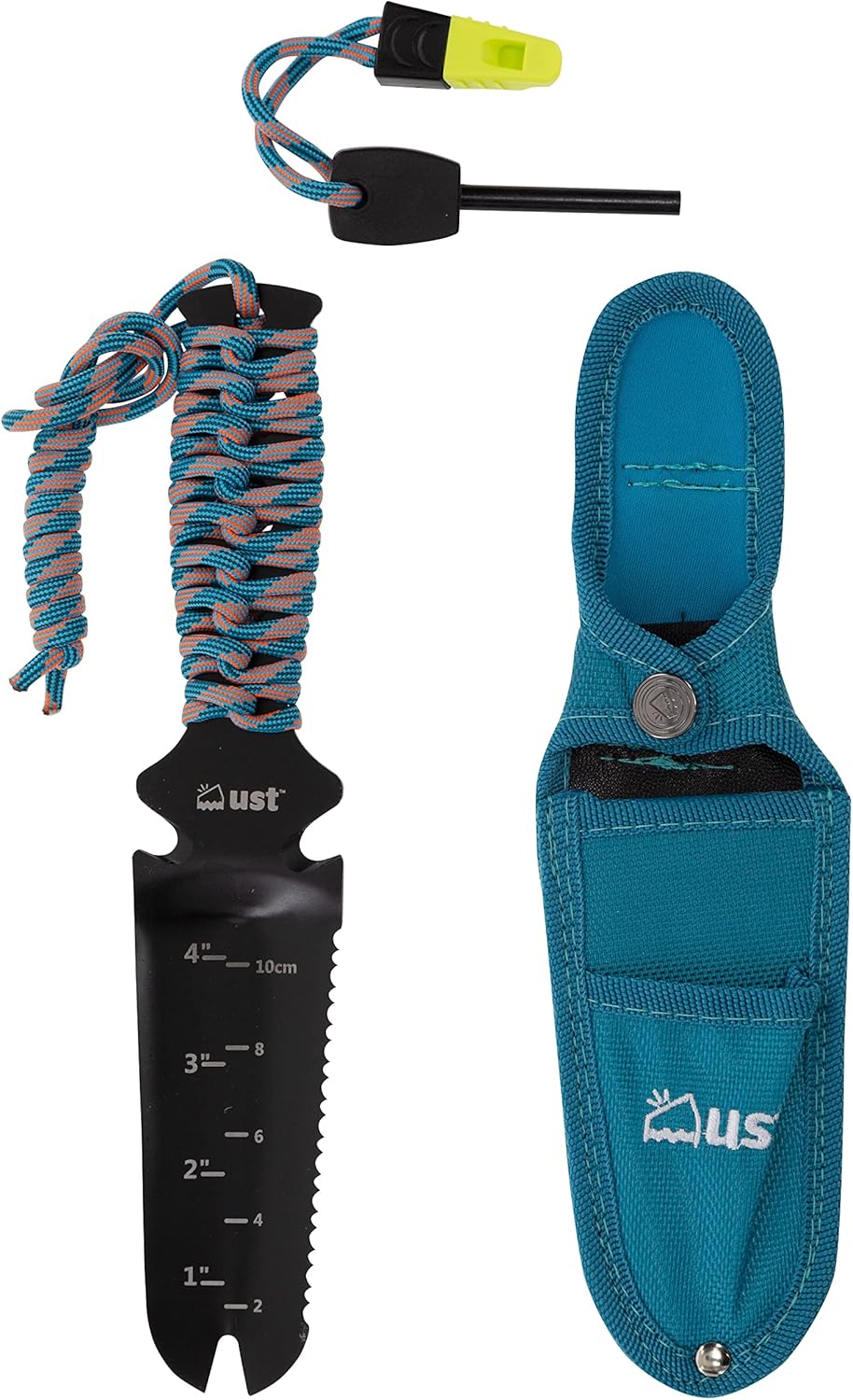 UST ParaShovel PRO with 4 Inch Trowel, Line Cutter, Tent Peg Pry Tool, ParaTinder, Fire Starter and Emergency Whistle for Hiking, Camping and Survival : Sports & Outdoors