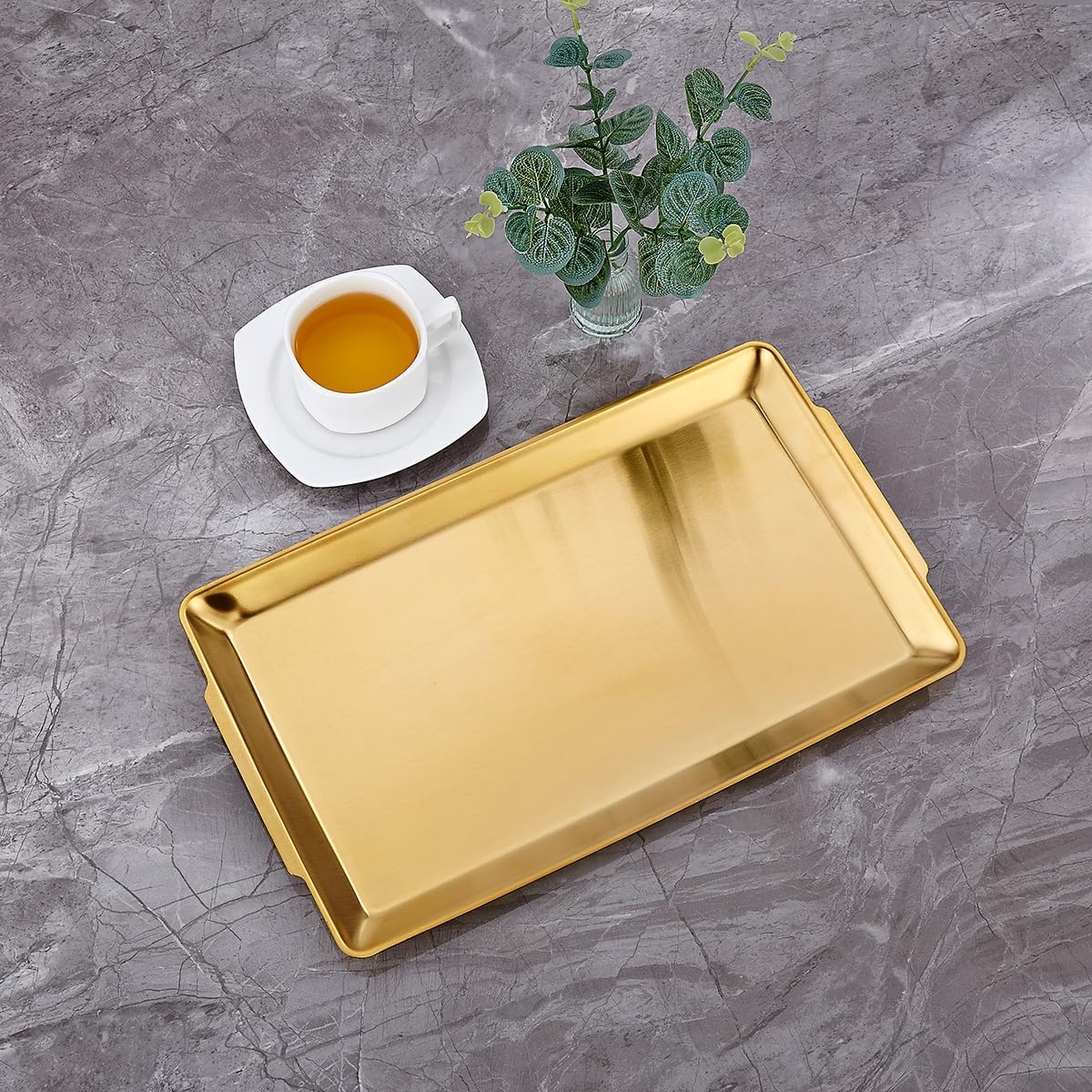 15.8" x 9.5" Large Serving Platters, Stainless Steel Heavy-Duty Large Serving Trays, Gold Rectangular Plates for Food, Fruit, Party, Wedding, Christmas, Chip and Scratch Resistant - Image 9