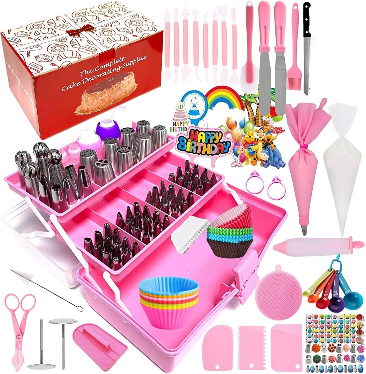 Beauenty Cake Decorating Tools Kit, Cake Baking Tool Set With Stainless Steel Piping Nozzle, Cake Decorating Supplies for Beginners and Professional Masters (359pcs)