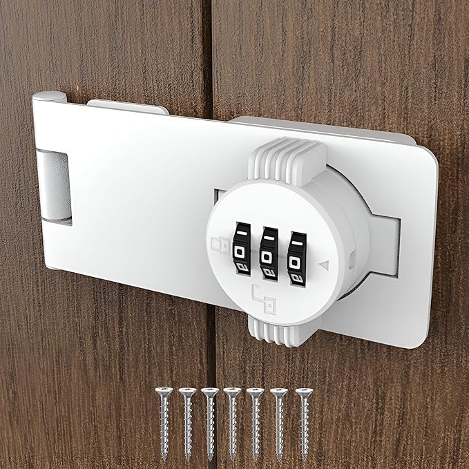 Keyless Cabinet Lock 3-Digit Combination Password Hasp Latch Lock Twist
