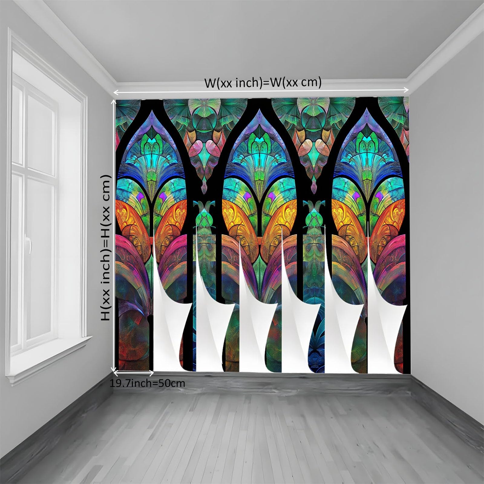 Fototapeta Gothic Glass Fantazyjny łuk 500 x 280 cm Fototapeta - Dekoracja Plakat Sztuka Tapeta Nowoczesna Ściana do Domu Biura Sypialnia Salon, Kolor