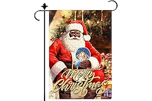 Christmas Cheer Black Santa Claus Garden Flag