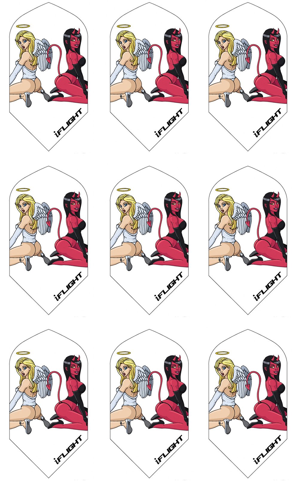 iFlight 3 Sets of Ruthless Slim Dart Flights Plus 1 Set of Dart Flight Protectors (Saint & Sinner)