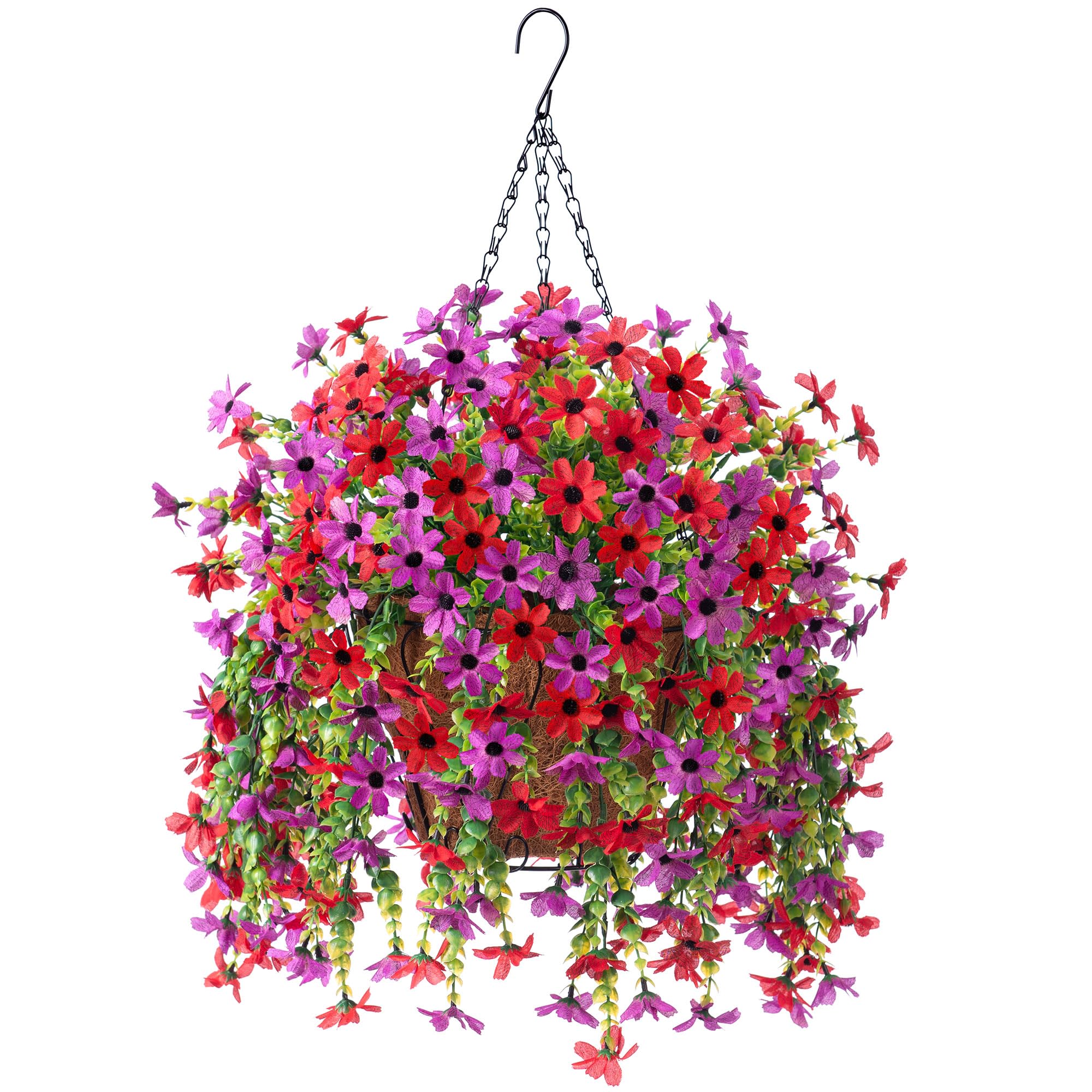 INXUGAO Red Purple Daisy Hanging Basket