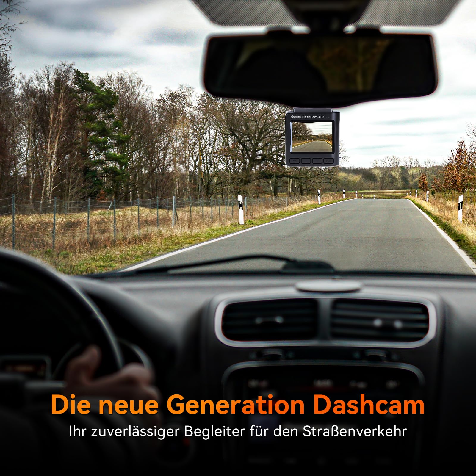 Rollei Dashcam 402 mit GPS und G-Sensor | Rechtskonforme Autokamera vorne | 1080p Full-HD | Auto-Kamera zur Überwachung und Parküberwachung | Dash Cam Video-Registrator mit Loop Funktion