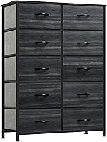 Vista 20 de YITAHOME Cómoda de tela de 4 cajones, cómoda y cómoda para dormitorio, sala de estar, pasillo, armarios, marco de acero resistente, parte superior