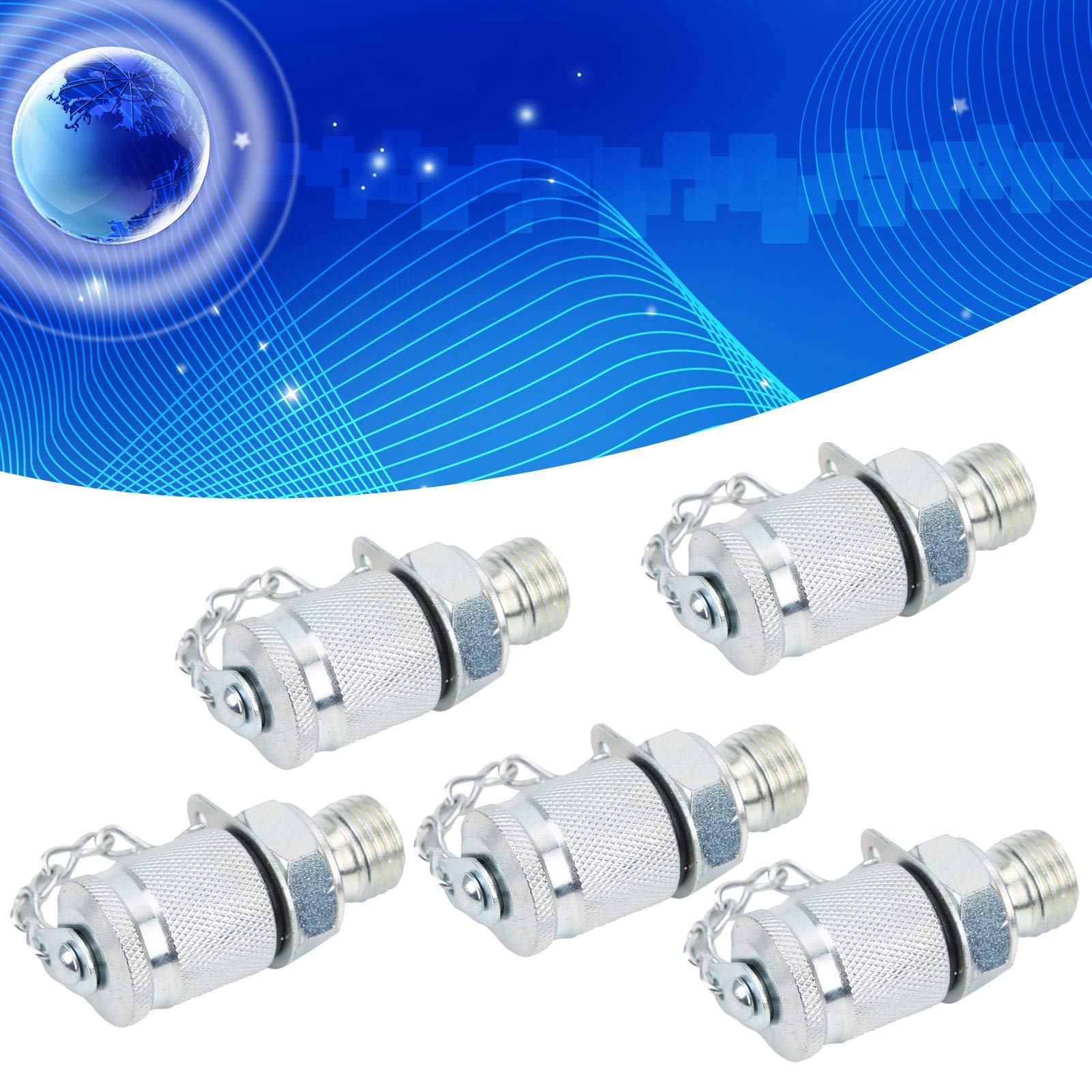 Adaptador de Prueba hidráulica (5 Piezas), Conector roscado de Prueba, Kit de acoplador de Prueba de presión hidráulica, medición de presión para acopladores de la Serie PT/PPT (M14 x 1,5)