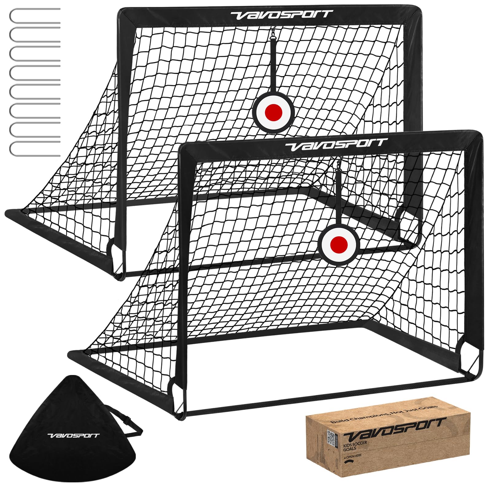 Photo 1 of 2 Pack 4x3 FT Kids Soccer Goals for Backyard, Portable Pop Up Soccer Goals