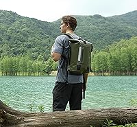 Vista 8 de MARCHWAY Mochila impermeable con parte superior enrollable, bolsa seca flotante de 20L/30L/45L con respaldo acolchado ergonómico para senderismo