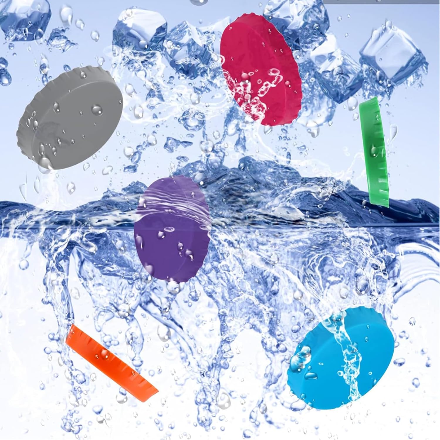 6 Pack Reusable Silicone Soda Can Lids,BPA-Free Silicone Can Covers,Airtight Can Toppers for Fizzy Drinks,Snap-On Drink Covers for Soda,Coke,Beer,Juice,Fits Standard Cans