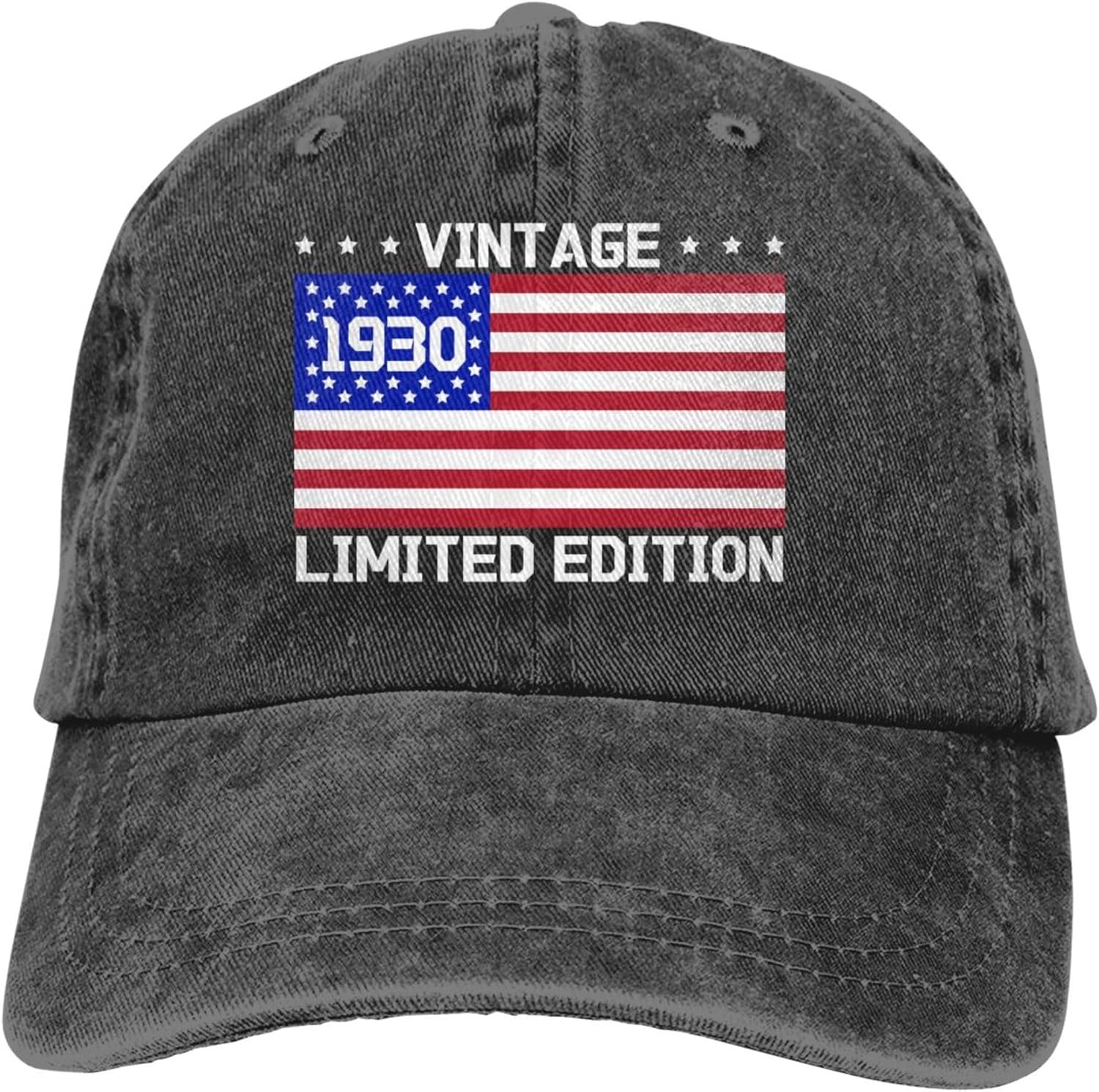 Limited Edition Birthday Hat for Women Men, Vintage Cotton Printed American Flag Decor Birthday Gift Baseball Cap