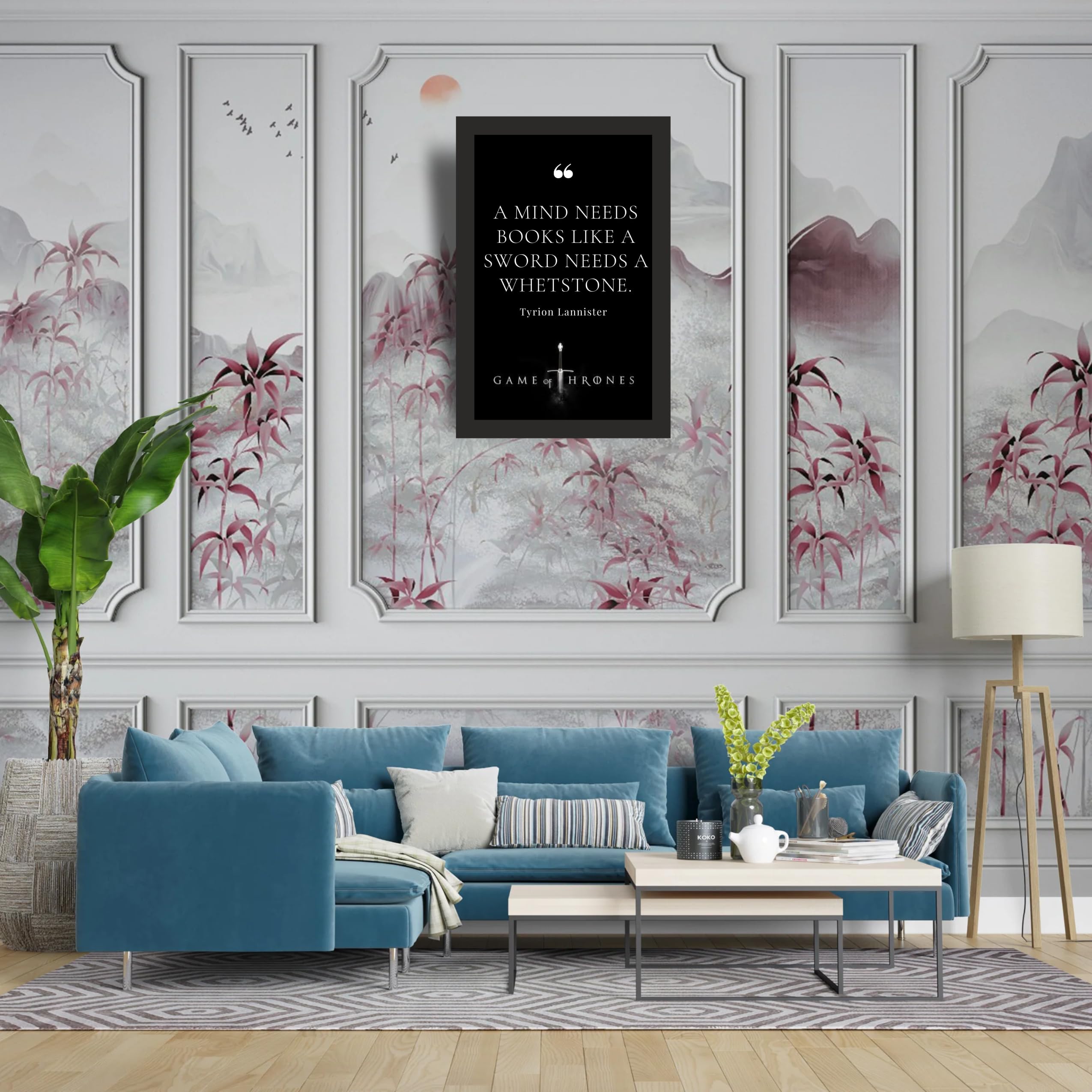 Books Like a Whetstone Quote Wall Art Photo Frame A4 Black