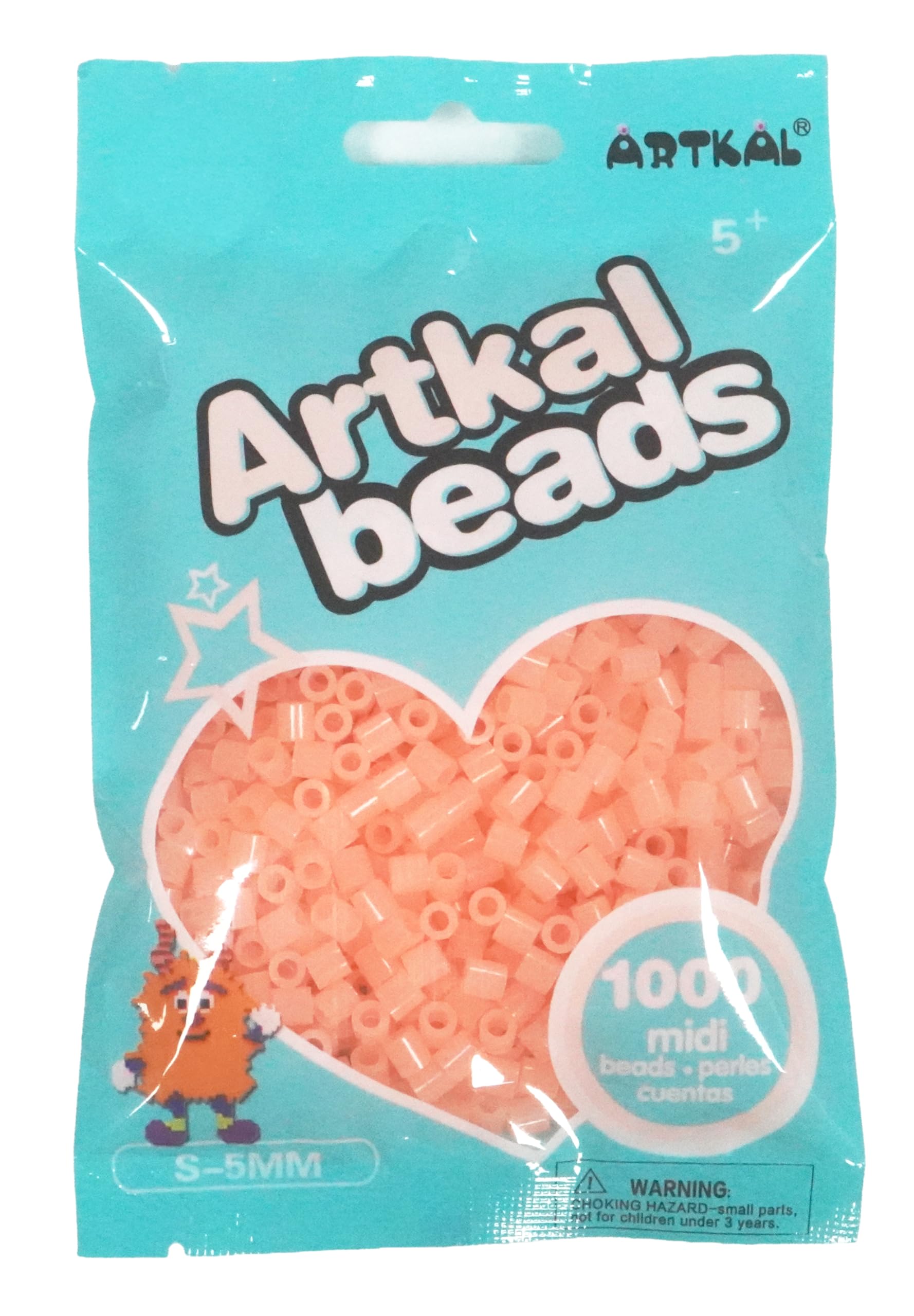 Artkal 5mm Midi Fuse Beads Glow in The Dark Orange 1000 Beads