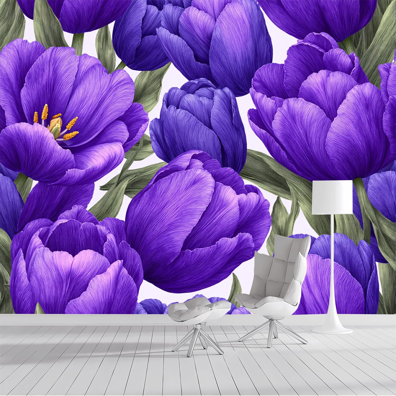 Papel pintado panorámico 3D para tapar imperfecciones de pared con seda