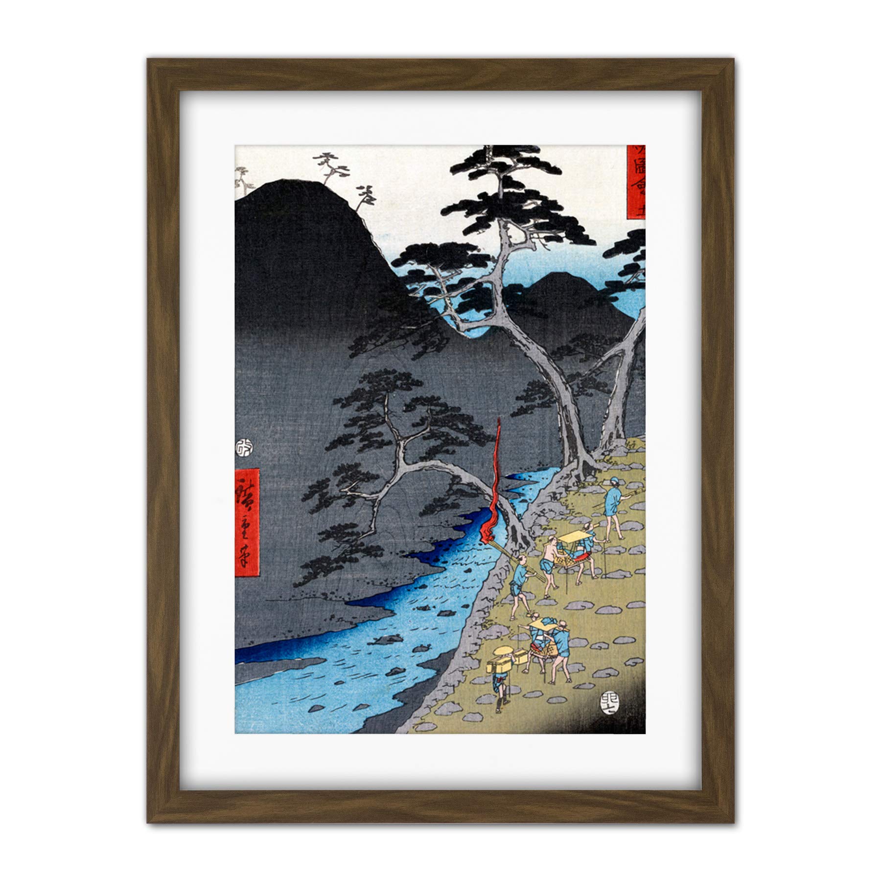 Wee Blue Coo Utagawa Hiroshige Hakone Japan Artwork Framed Wall Art Print 18X24 Inch
