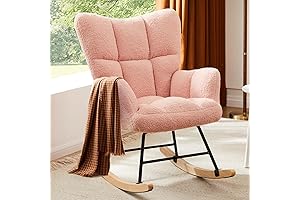 Sweetcrispy Teddy Upholstered Small Rocking Chair