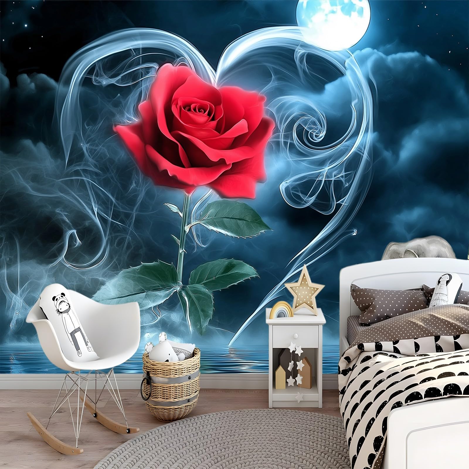Vlies Fototapete Liebe Rosen Vliestapete Wohnzimmer Schlafzimmer 350x256 cm Vlies Tapete Art Wandtapete UV-Beständig Wanddekoration Tapete
