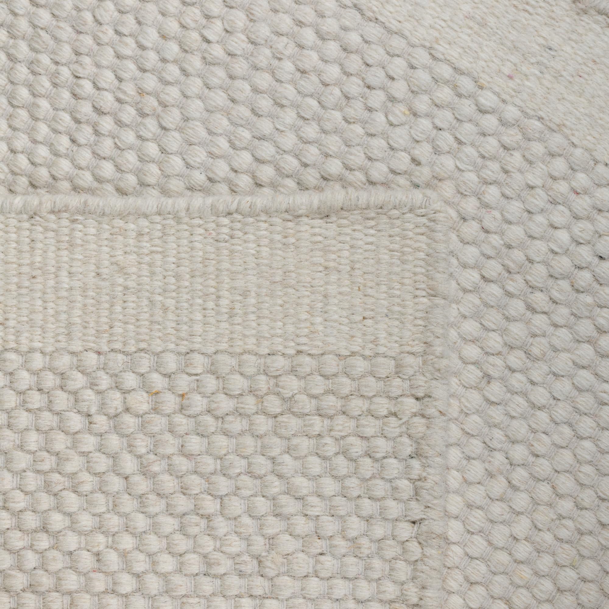 MY-RUG Wollteppich 200x240 cm - WoolHeaven Schurwolle Natur Weiß | Handgewebter Wendeteppich aus gewalkter Wolle, weich und robust, ideal für Wohnzimmer, Boho und Skandinavisch Design