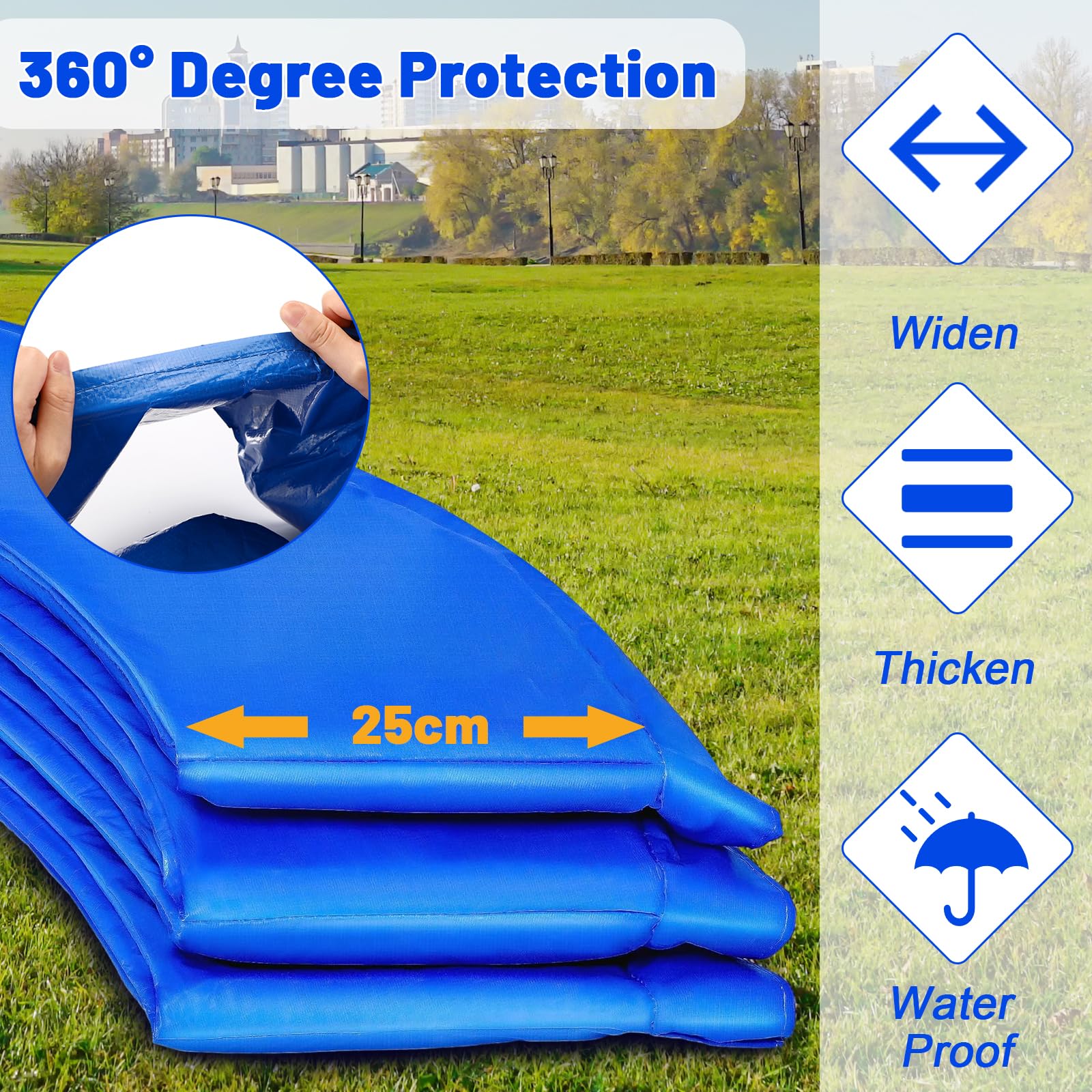 PRELGOSP Copertura Bordo Tappeto Elastico Mini, Copri Molle Tappeto Elastico Impermeabile Resistente Ai Raggi UV, ø152 cm Protezione per Bordo di